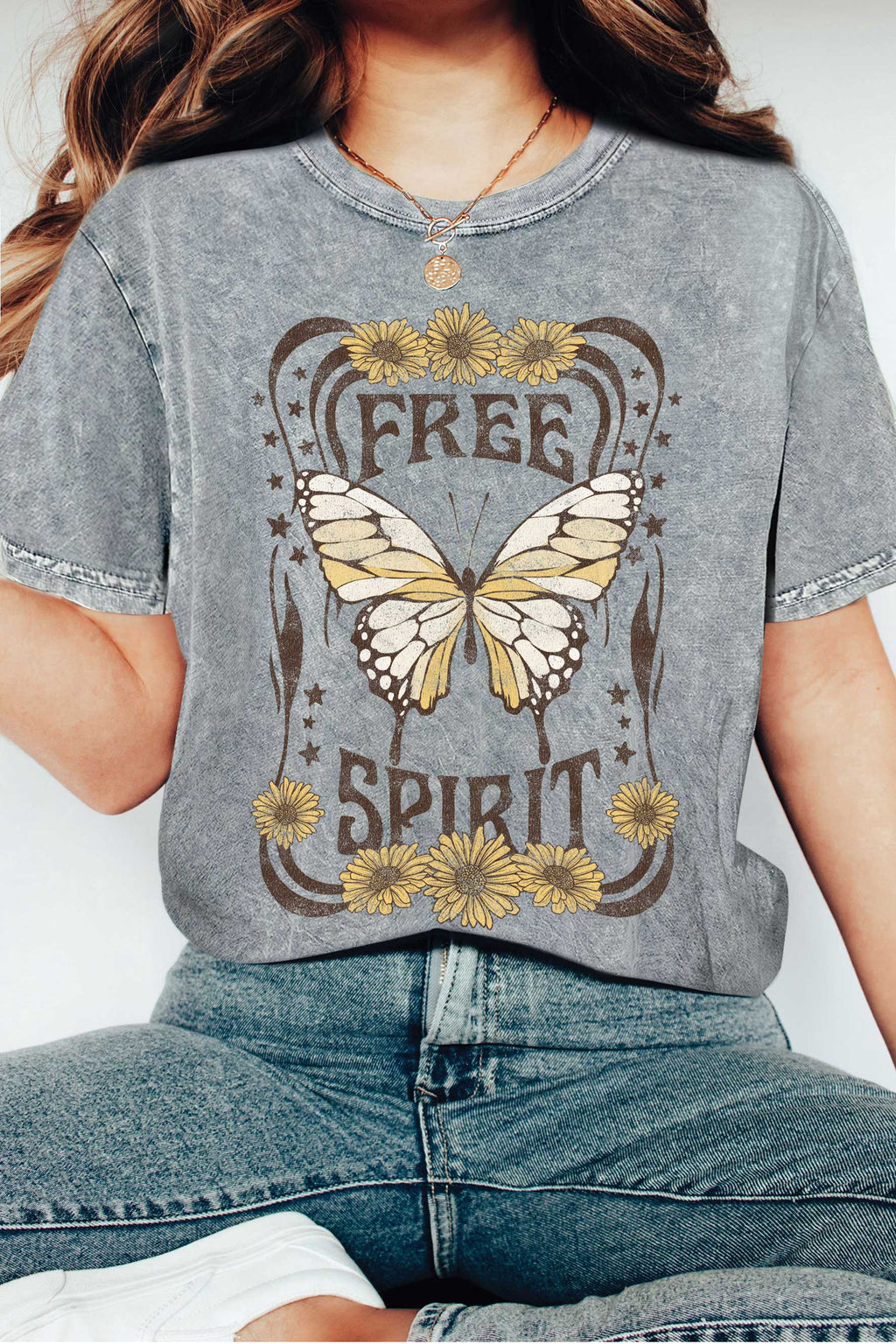 Free Spirit Butterfly Mineral Graphic - Adult & Kids T-Shirts, Sweatshirts & Hoodies apparel design preview 1