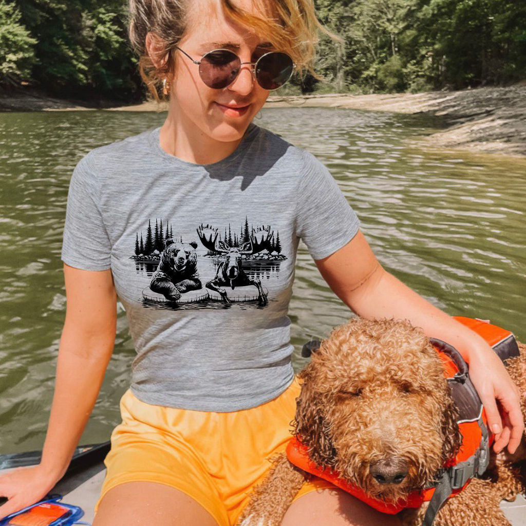 River Floating Friends Graphic 128 - Adult & Kids T-Shirts, Sweatshirts & Hoodies apparel design preview 1