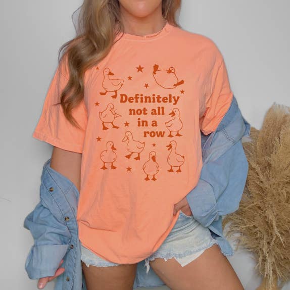 Definitely Not All in A Row Premium Neon Cantaloup - Adult & Kids T-Shirts, Sweatshirts & Hoodies apparel design preview 1