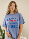 Ku Kansas Jayhawks Football Icon Mystic Blue Cc - Adult & Kids T-Shirts, Sweatshirts & Hoodies apparel design preview 1
