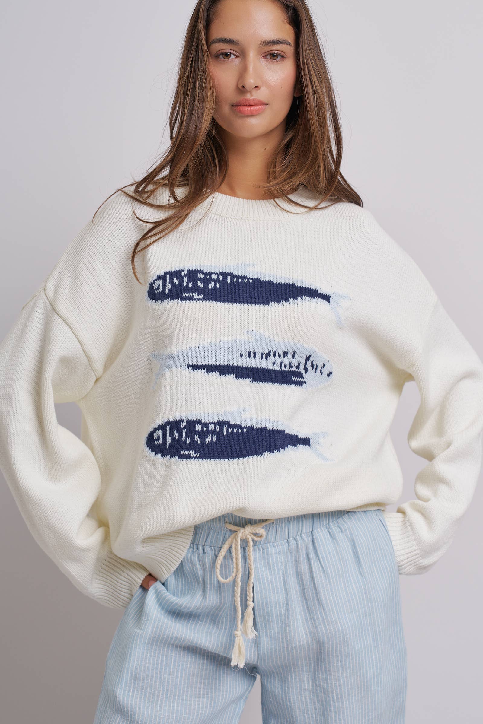 Graphic Oversized Drop-Shoulder Knit Sweater - Adult & Kids T-Shirts, Sweatshirts & Hoodies apparel design preview 1