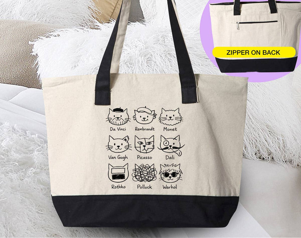 Artistic Cat Painters Warhol Da Vinci Dali Tote Bag - Adult & Kids T-Shirts, Sweatshirts & Hoodies apparel design preview 1