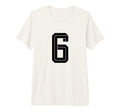6 White Number 6 Sports Fan Soccer Tri T-Shirt - Novelty Apparel Men Women - T-Shirt, Sweatshirt, Hoodie
