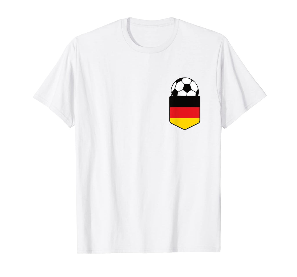 Soccer Ball Germany Flag Pocket Logo T-Shirt - Novelty Apparel for Adults - T-Shirt, Sweatshirt, Hoodie