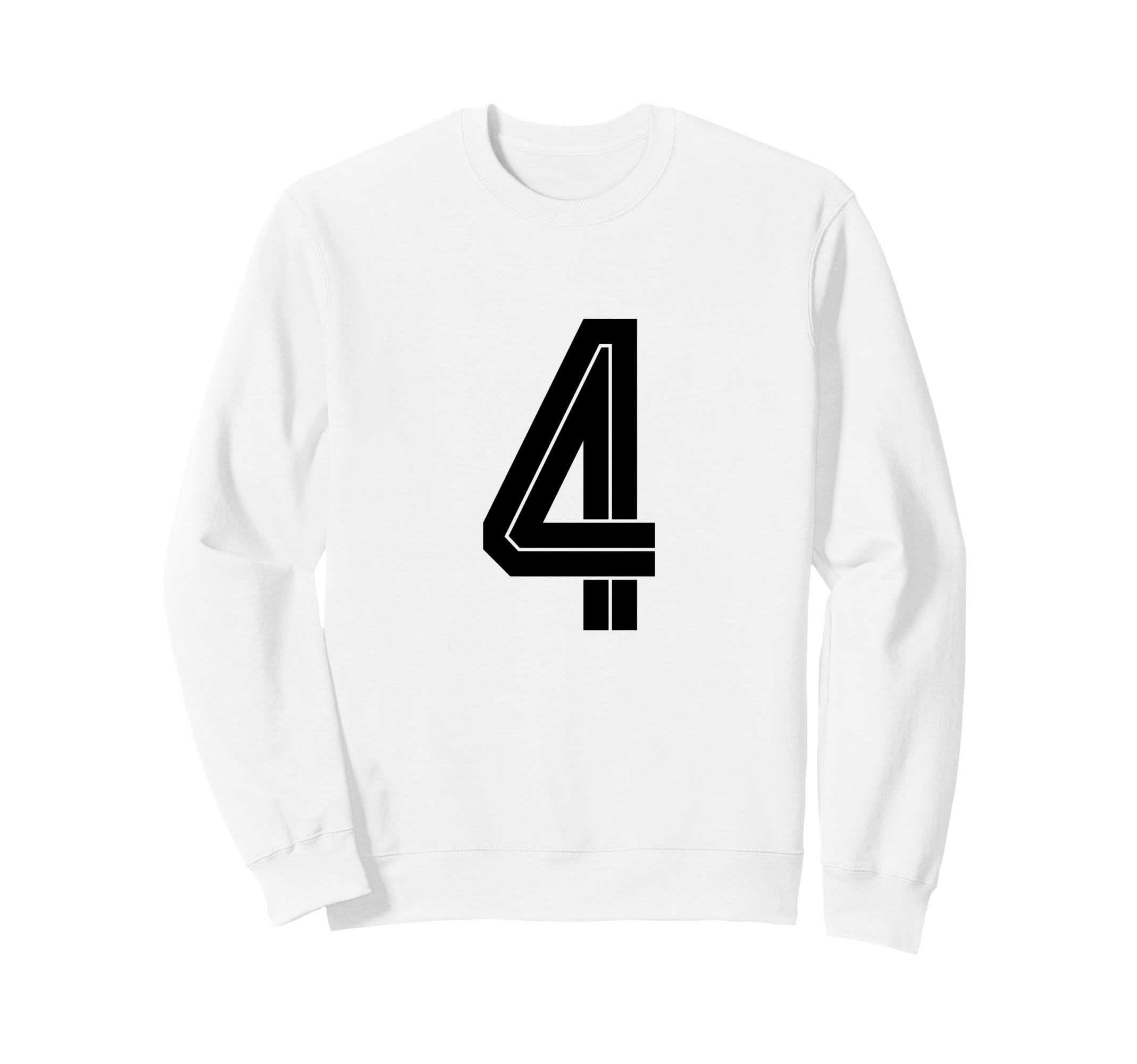 4 White Number 4 Sports Fan Sweatshirt - Casual Everyday Wear Men Women - T-Shirt, Sweatshirt, Hoodie