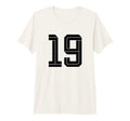 19 White Number 19 Sports Fan Soccer T-Shirt - Unique Graphic for Adults - T-Shirt, Sweatshirt, Hoodie