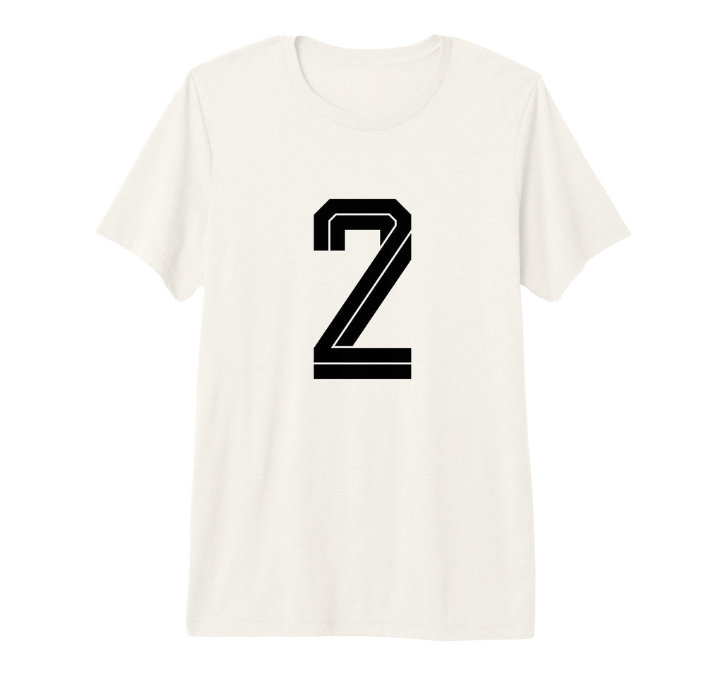 2 White Number 2 Sports Fan Soccer Tri T-Shirt - Streetwear Style Unisex - T-Shirt, Sweatshirt, Hoodie