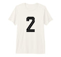 2 White Number 2 Sports Fan Soccer Tri T-Shirt - Streetwear Style Unisex - T-Shirt, Sweatshirt, Hoodie