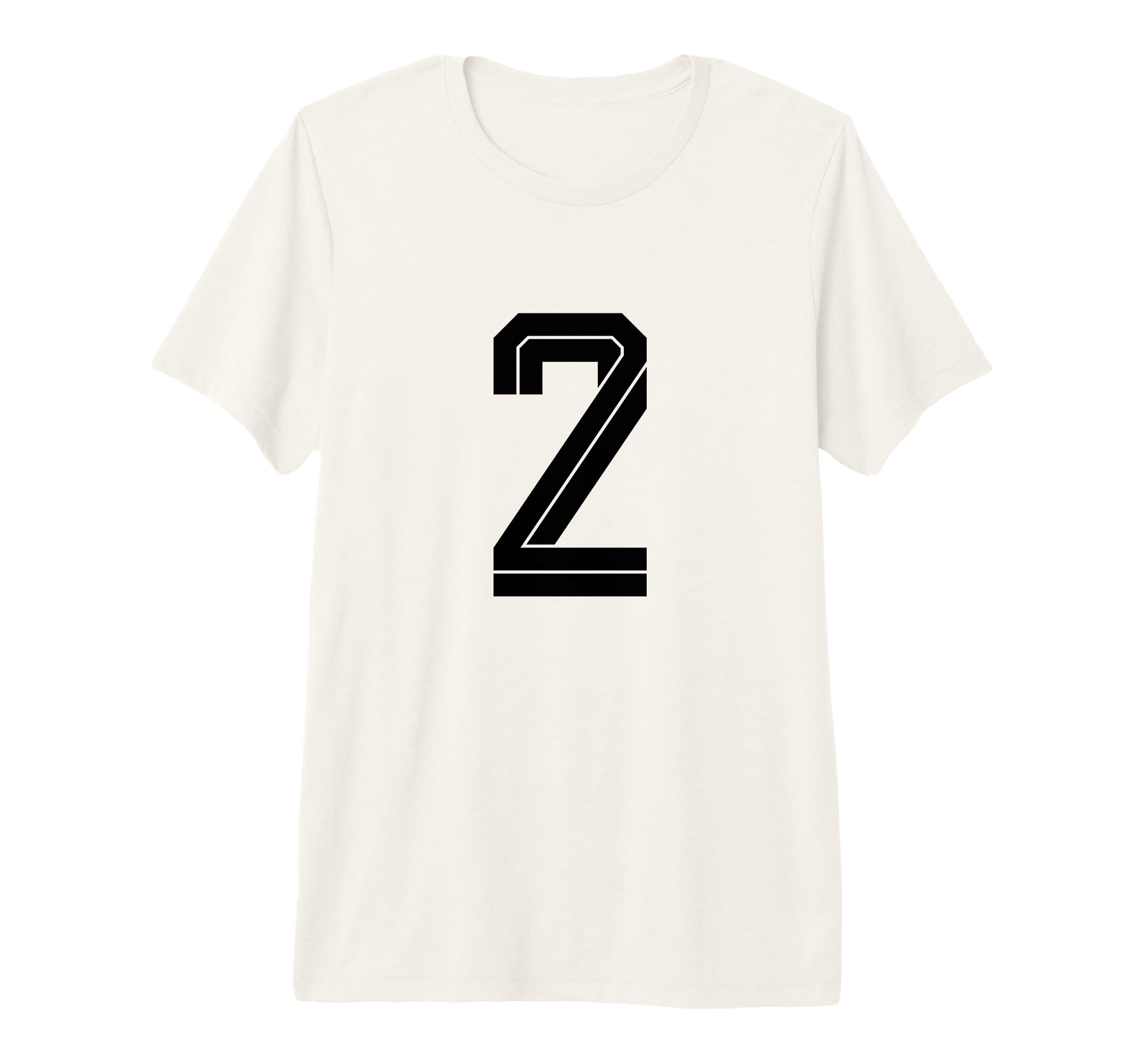 2 White Number 2 Sports Fan Soccer Tri T-Shirt - Streetwear Style Unisex - T-Shirt, Sweatshirt, Hoodie