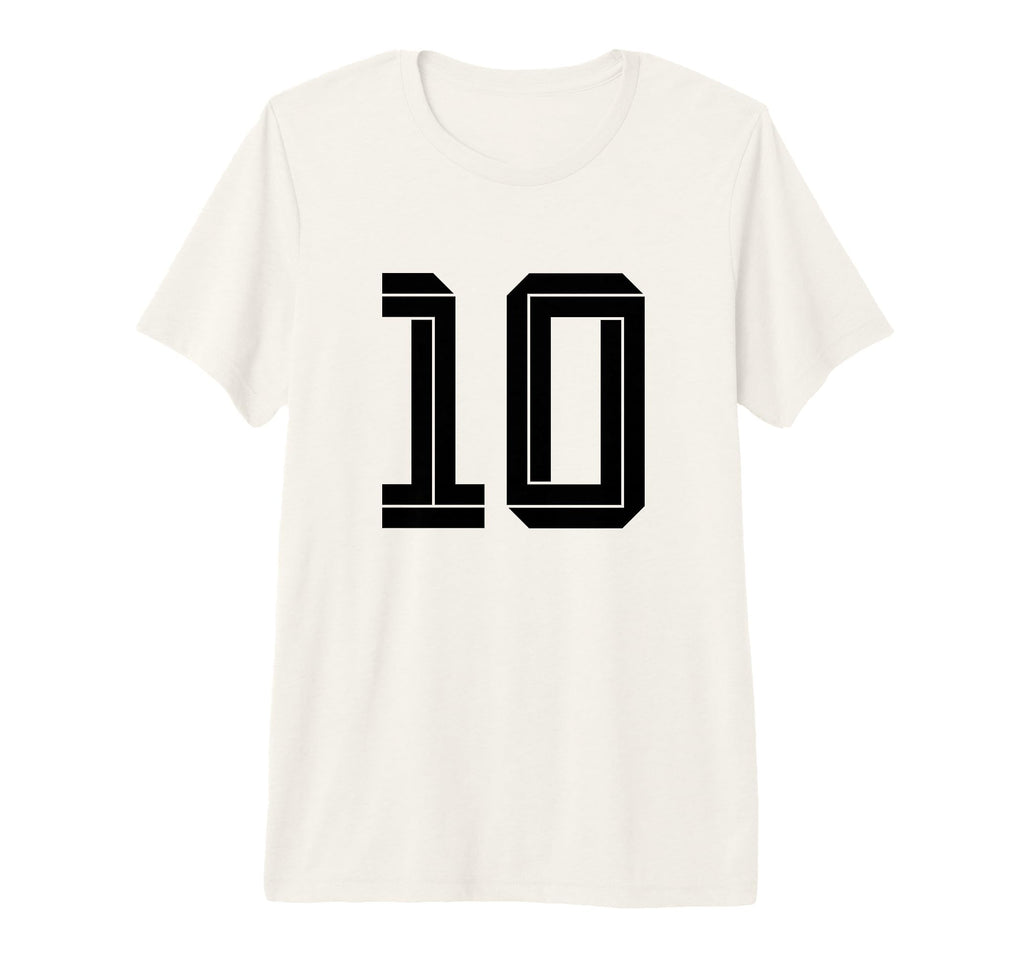 10 White Number 10 Sports Fan Soccer T-Shirt - Unique Graphic Men Women - T-Shirt, Sweatshirt, Hoodie