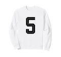 5 White Number 5 Sports Fan Soccer Sweatshirt - Novelty Apparel for Adults - T-Shirt, Sweatshirt, Hoodie