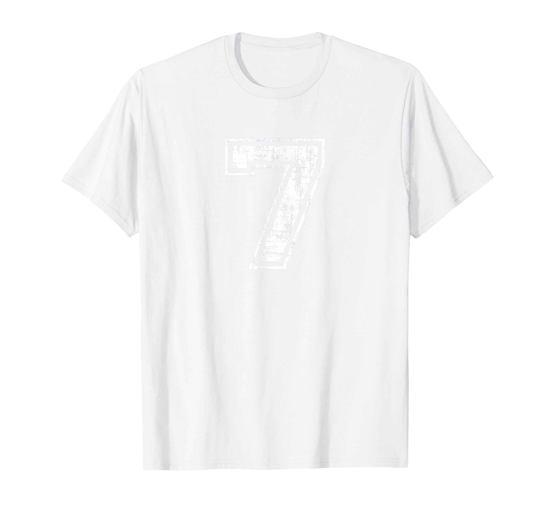 Number 7 Seven Varsity Distressed T-Shirt - Aesthetic Graphic Men Women - T-Shirt, Sweatshirt, Hoodie