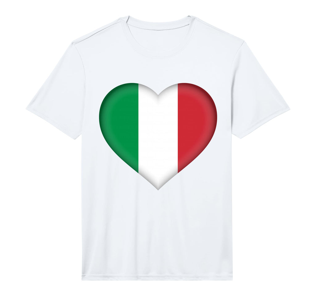 I Love Italy Italian Flag Heart T-Shirt - Custom Art Print for Adults - T-Shirt, Sweatshirt, Hoodie