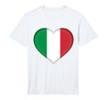 I Love Italy Italian Flag Heart T-Shirt - Custom Art Print for Adults - T-Shirt, Sweatshirt, Hoodie
