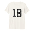 18 White Number 18 Sports Fan Soccer Tri T-Shirt - Custom Art Print Unisex - T-Shirt, Sweatshirt, Hoodie