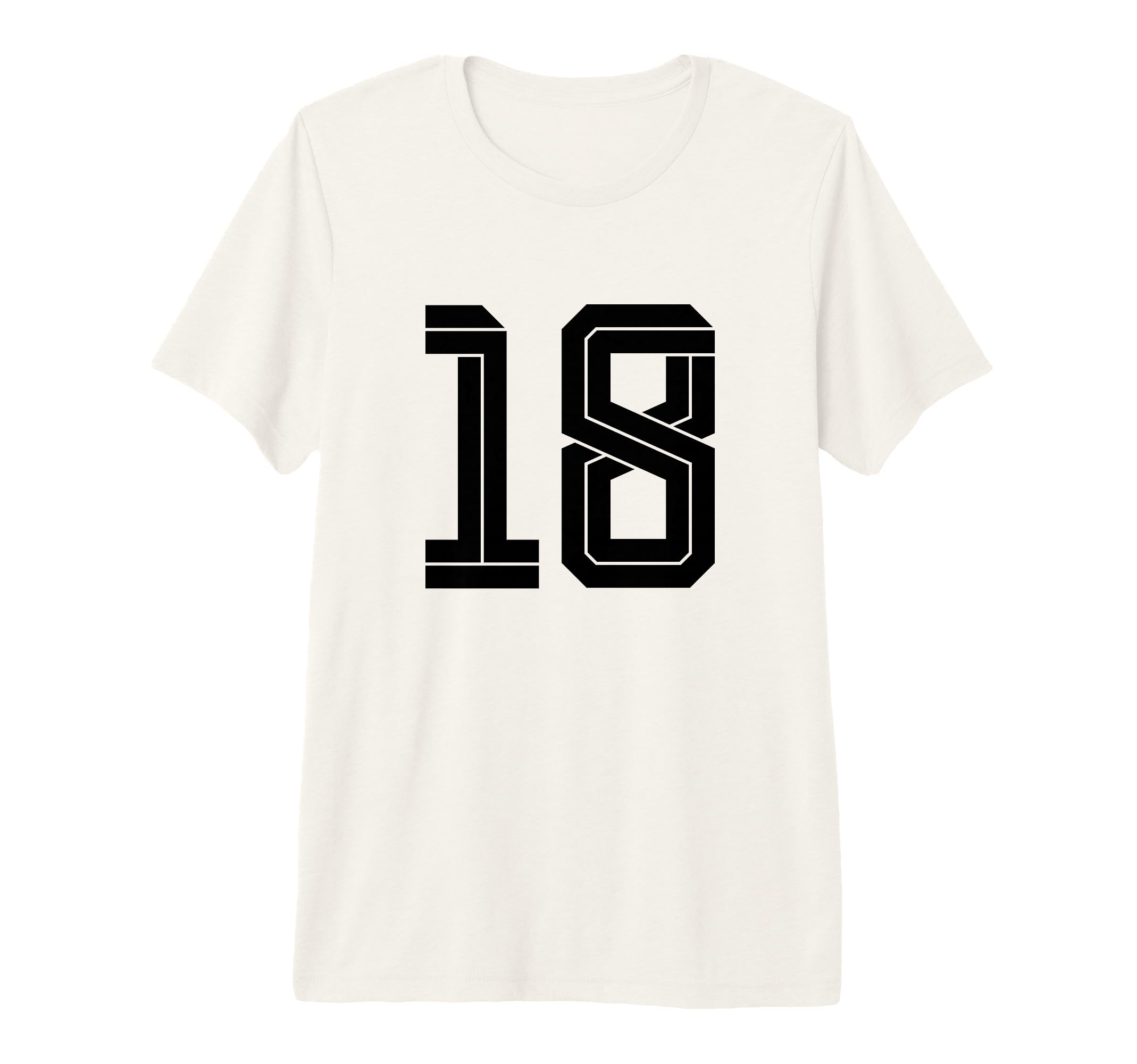 18 White Number 18 Sports Fan Soccer Tri T-Shirt - Custom Art Print Unisex - T-Shirt, Sweatshirt, Hoodie