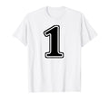 White 1 Number One Team Birthday Sport T-Shirt - Trendy Graphic Unisex - T-Shirt, Sweatshirt, Hoodie
