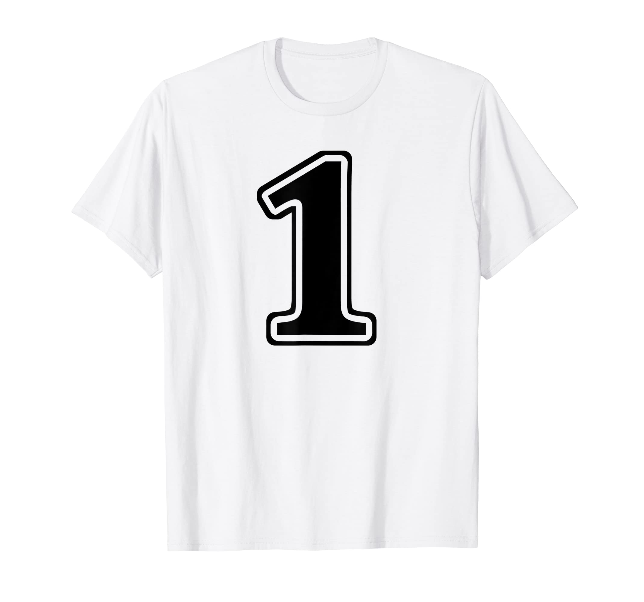 White 1 Number One Team Birthday Sport T-Shirt - Trendy Graphic Unisex - T-Shirt, Sweatshirt, Hoodie