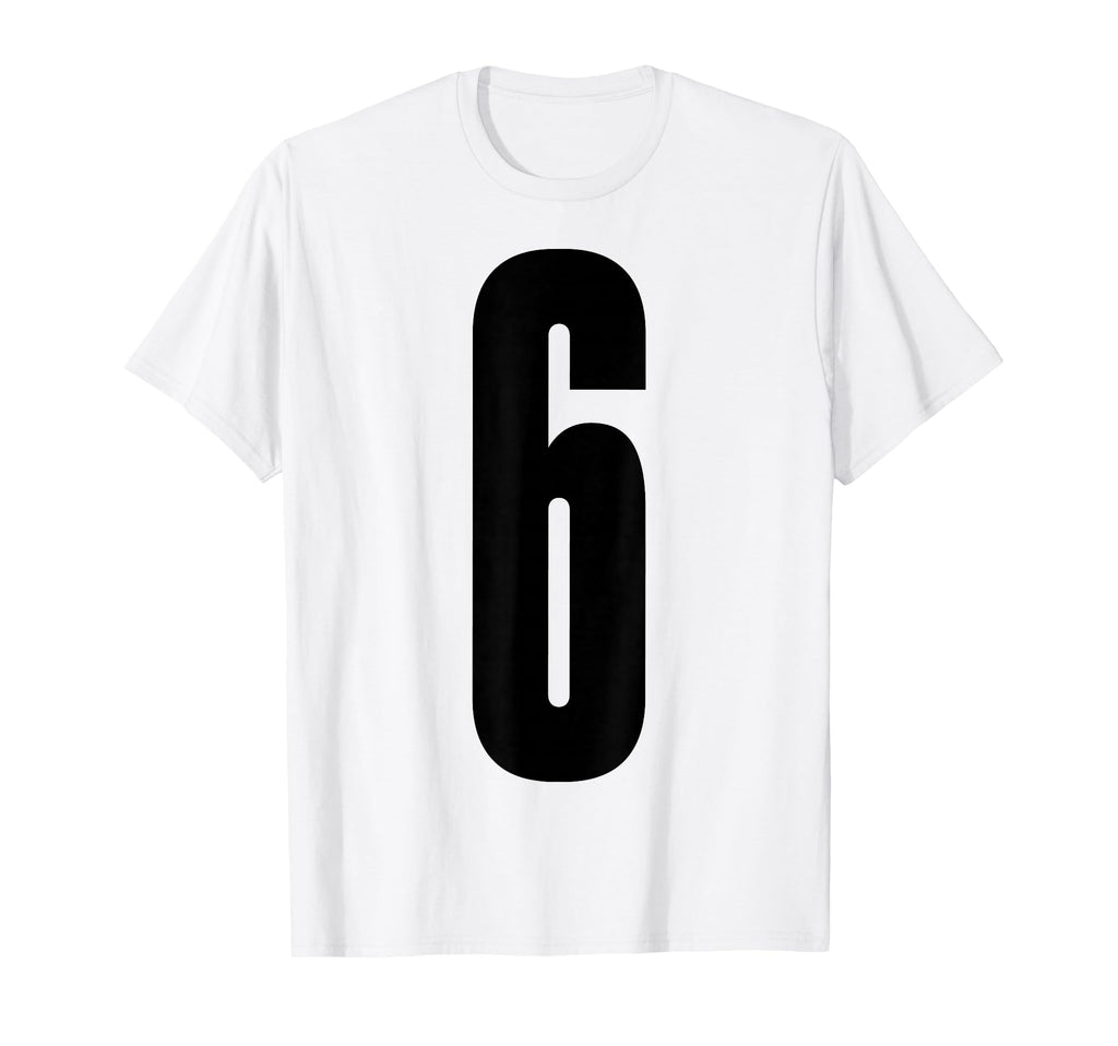 Black Sports Team Number 6 T-Shirt - Unique Graphic Men Women - T-Shirt, Sweatshirt, Hoodie
