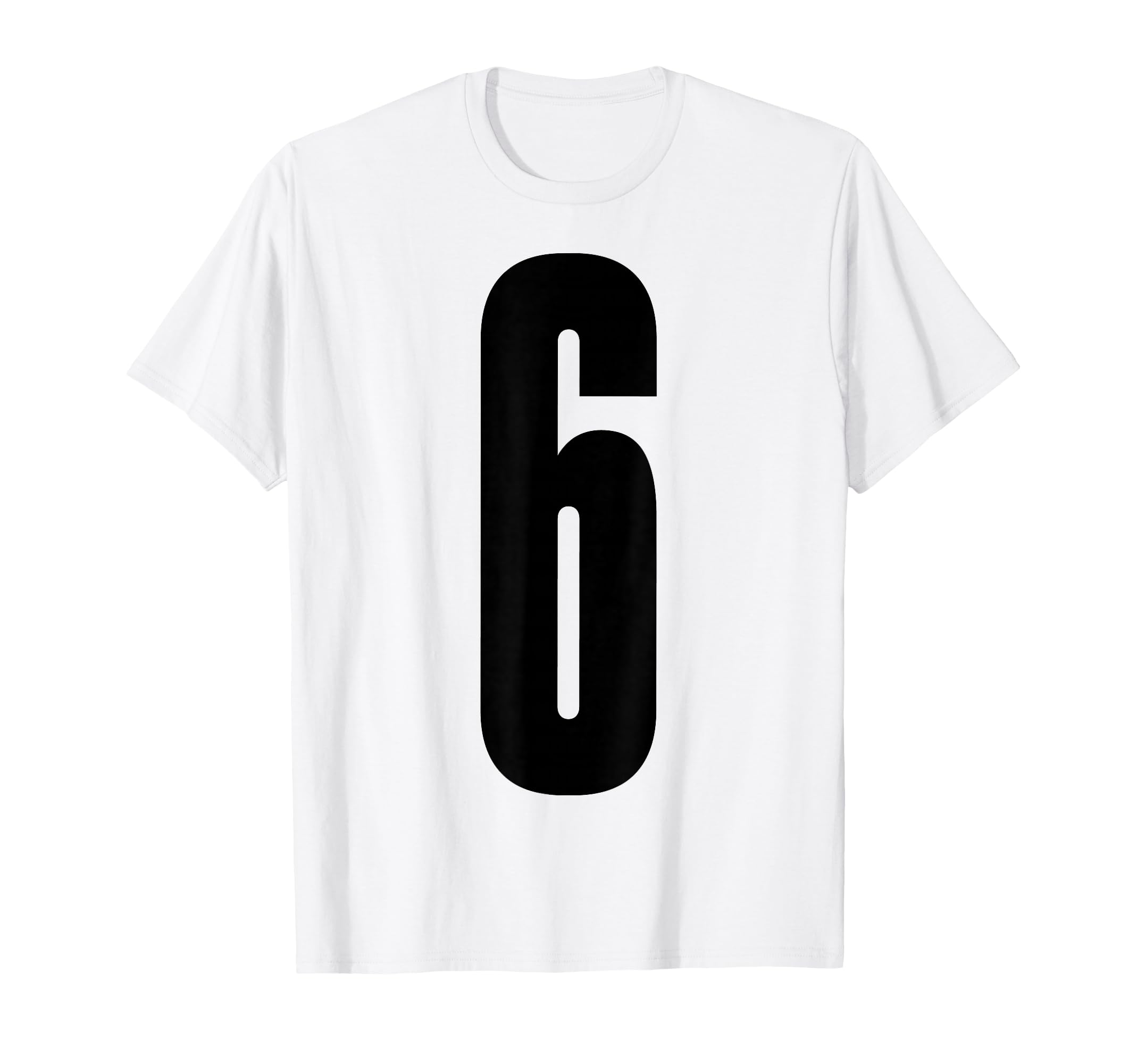 Black Sports Team Number 6 T-Shirt - Unique Graphic Men Women - T-Shirt, Sweatshirt, Hoodie