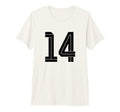 14 White Number 14 Sports Fan Soccer T-Shirt - Novelty Apparel Men Women - T-Shirt, Sweatshirt, Hoodie