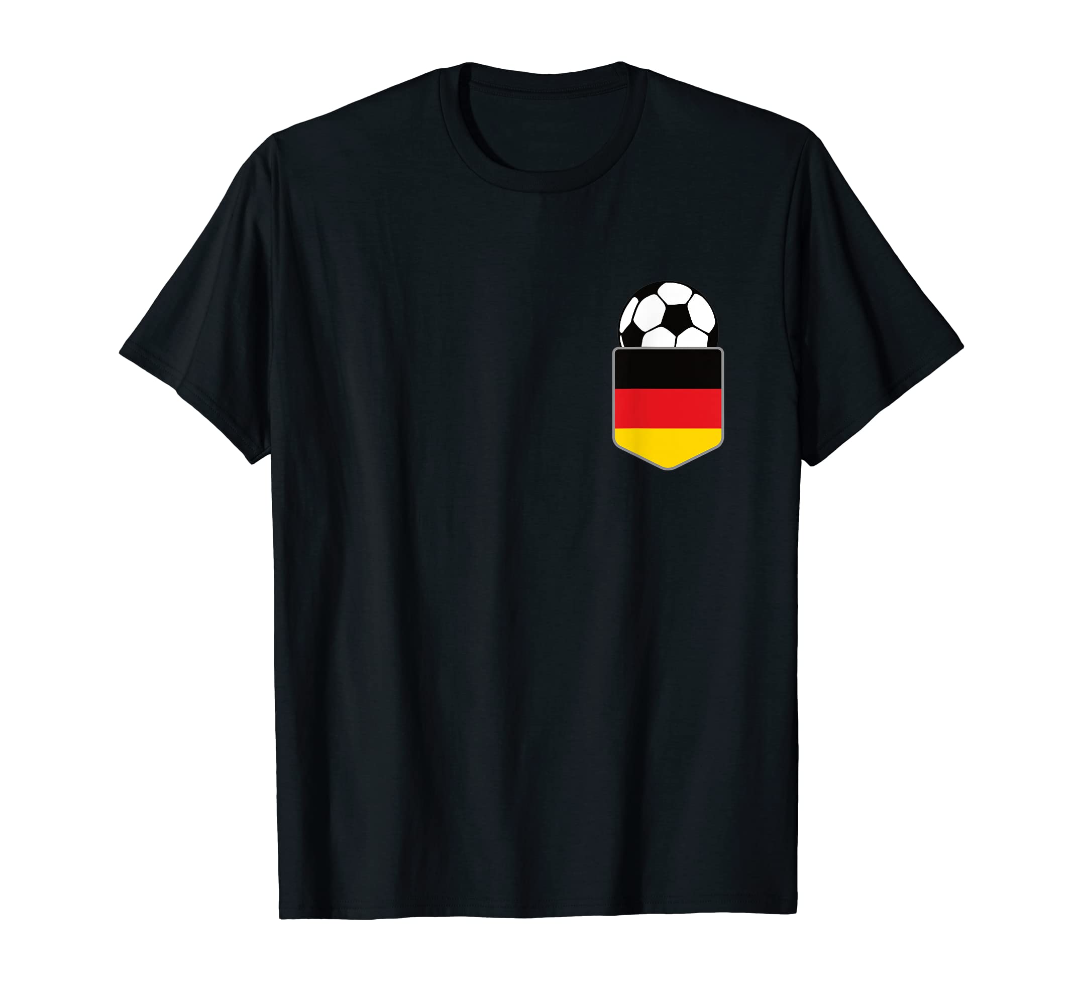 Soccer Ball Germany Flag Pocket Logo T-Shirt - Trendy Graphic for Adults - T-Shirt, Sweatshirt, Hoodie