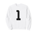 One White Number 1 Sports Fan Sweatshirt - Casual Everyday Wear Men Women - T-Shirt, Sweatshirt, Hoodie