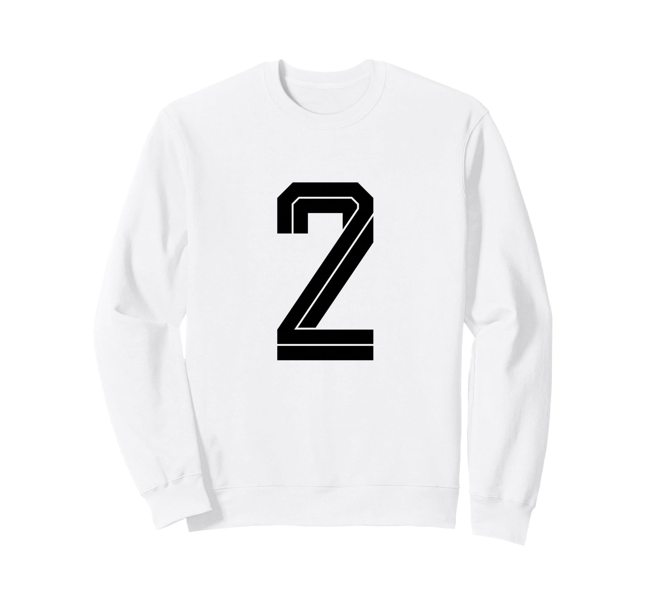 2 White Number 2 Sports Fan Soccer Sweatshirt - Trendy Graphic Unisex - T-Shirt, Sweatshirt, Hoodie