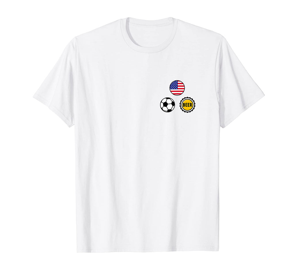 America Flag Soccer Beer Pocket Football T-Shirt - Custom Art Print Unisex - T-Shirt, Sweatshirt, Hoodie