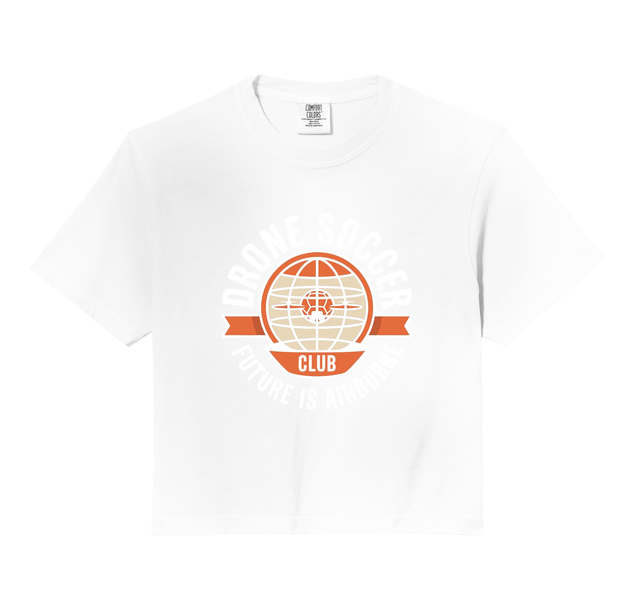 Drone Soccer Club Team Emblem Comfort Colors Hoodie - Graphic Print Unisex - T-Shirt, Sweatshirt, Hoodie