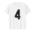 4 White Number 4 Sports Fan Soccer T-Shirt - Trendy Graphic for Adults - T-Shirt, Sweatshirt, Hoodie