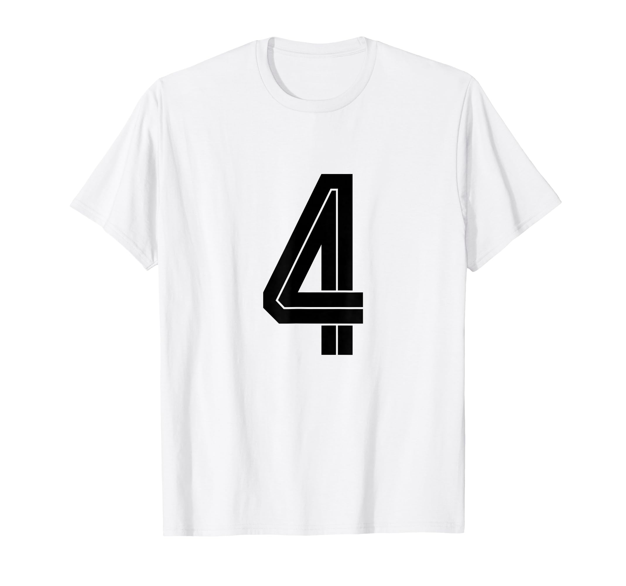 4 White Number 4 Sports Fan Soccer T-Shirt - Trendy Graphic for Adults - T-Shirt, Sweatshirt, Hoodie