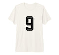 9 White Number 9 Sports Fan Soccer T-Shirt - Fun Novelty Design Men Women - T-Shirt, Sweatshirt, Hoodie