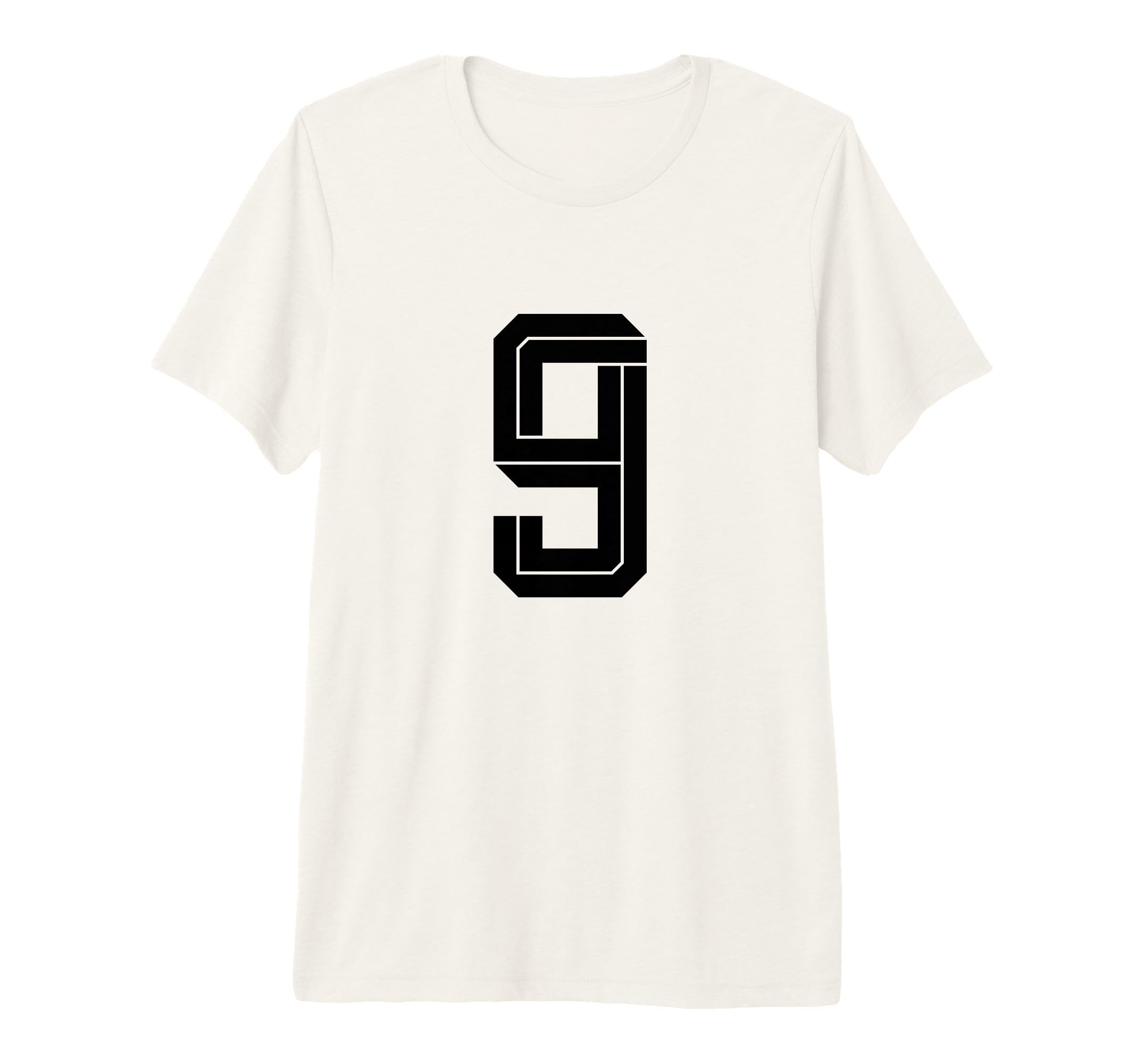 9 White Number 9 Sports Fan Soccer T-Shirt - Fun Novelty Design Men Women - T-Shirt, Sweatshirt, Hoodie