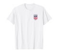 Usa Soccer Front Back Crest White T-Shirt - Unique Graphic for Adults - T-Shirt, Sweatshirt, Hoodie