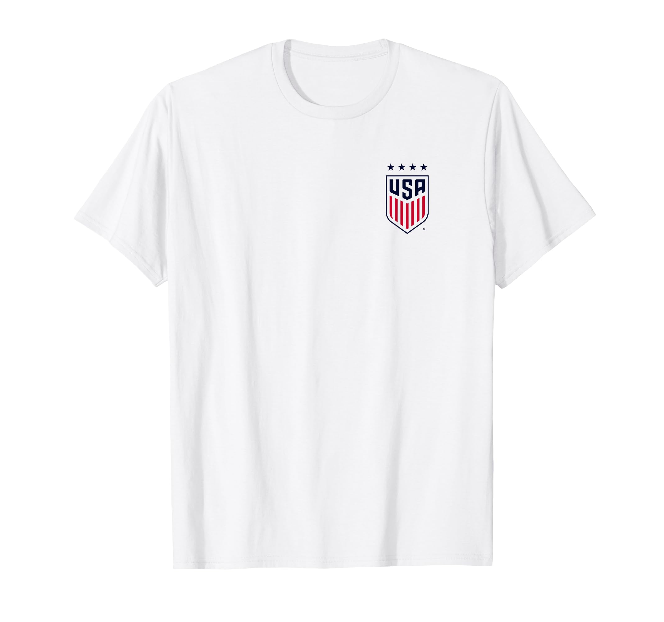 Usa Soccer Front Back Crest White T-Shirt - Unique Graphic for Adults - T-Shirt, Sweatshirt, Hoodie