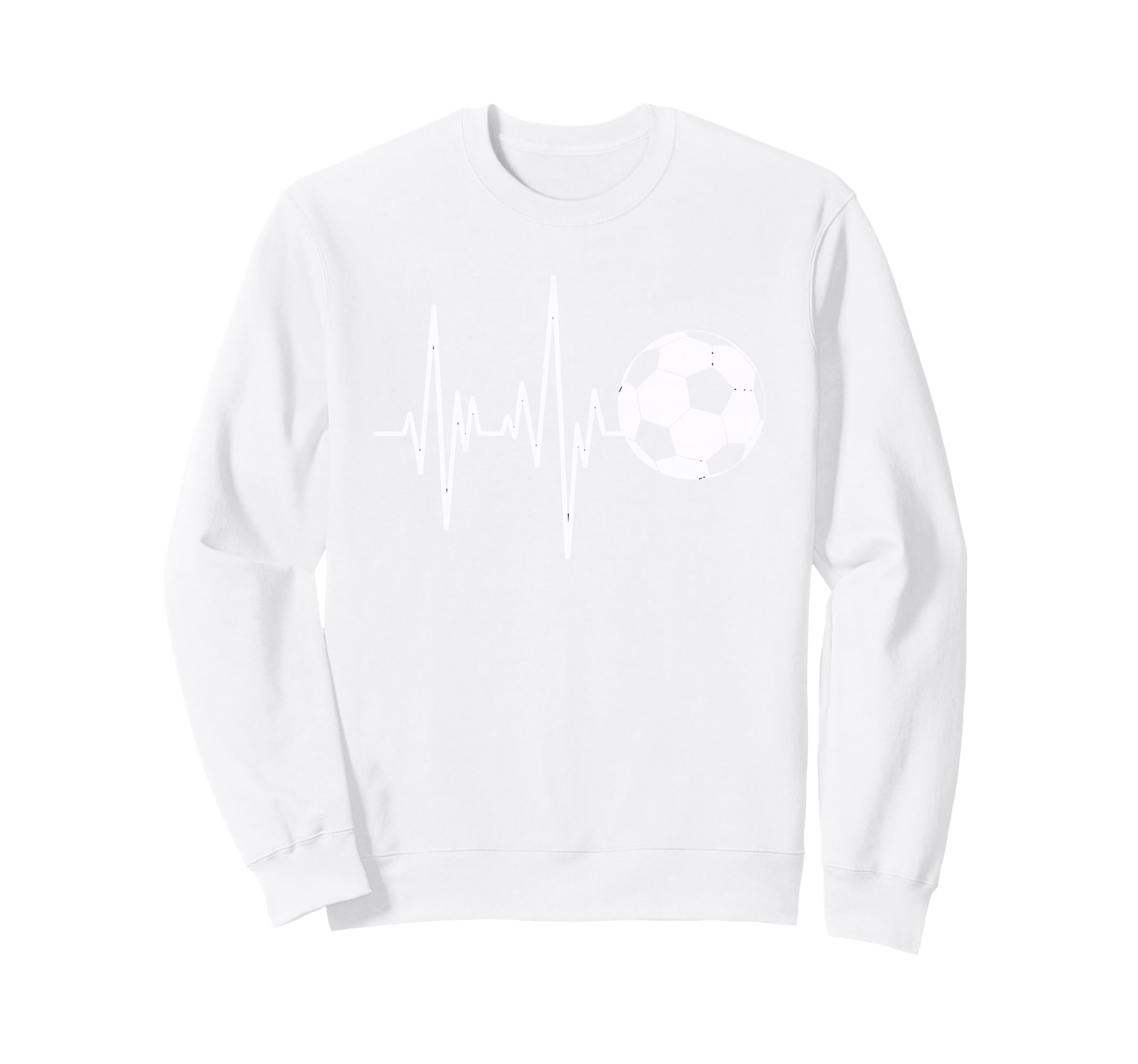 Soccer Heartbeat Ecg Ball Minimal Sweatshirt - Graphic Print for Adults - T-Shirt, Sweatshirt, Hoodie