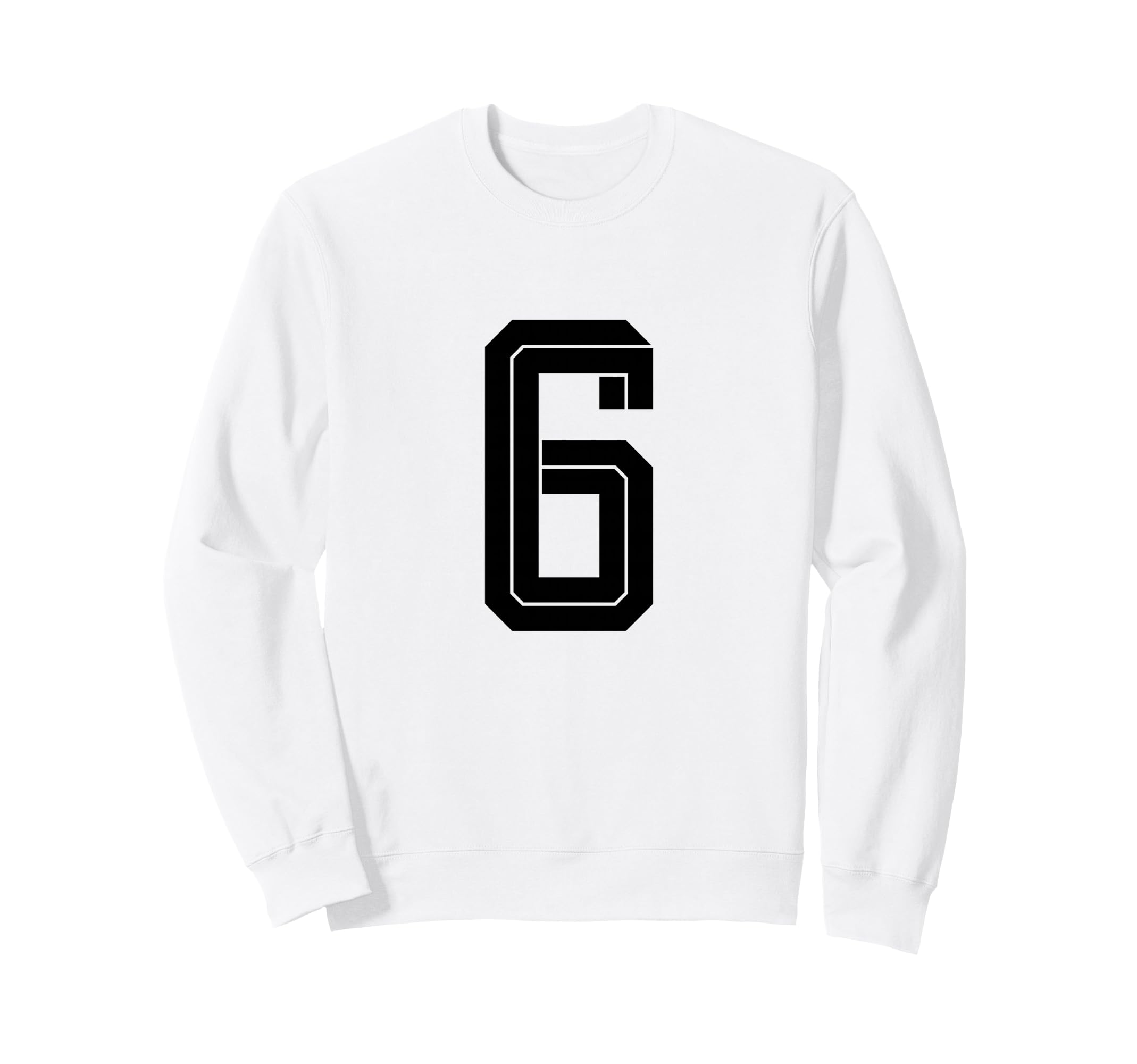 6 White Number 6 Sports Fan Soccer Sweatshirt - Aesthetic Graphic Unisex - T-Shirt, Sweatshirt, Hoodie