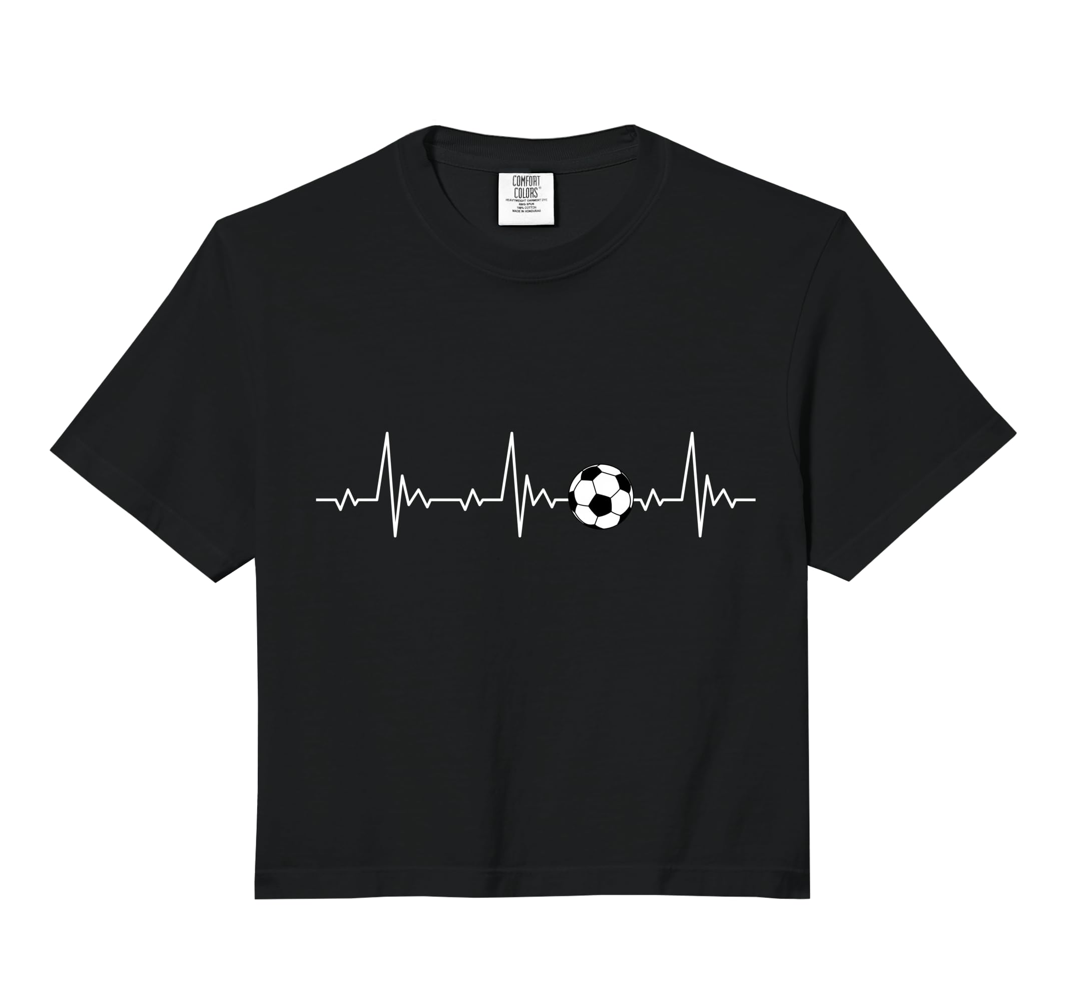 Soccer Ball Heartbeat Comfort Colors Hoodie - Custom Art Print for Adults - T-Shirt, Sweatshirt, Hoodie