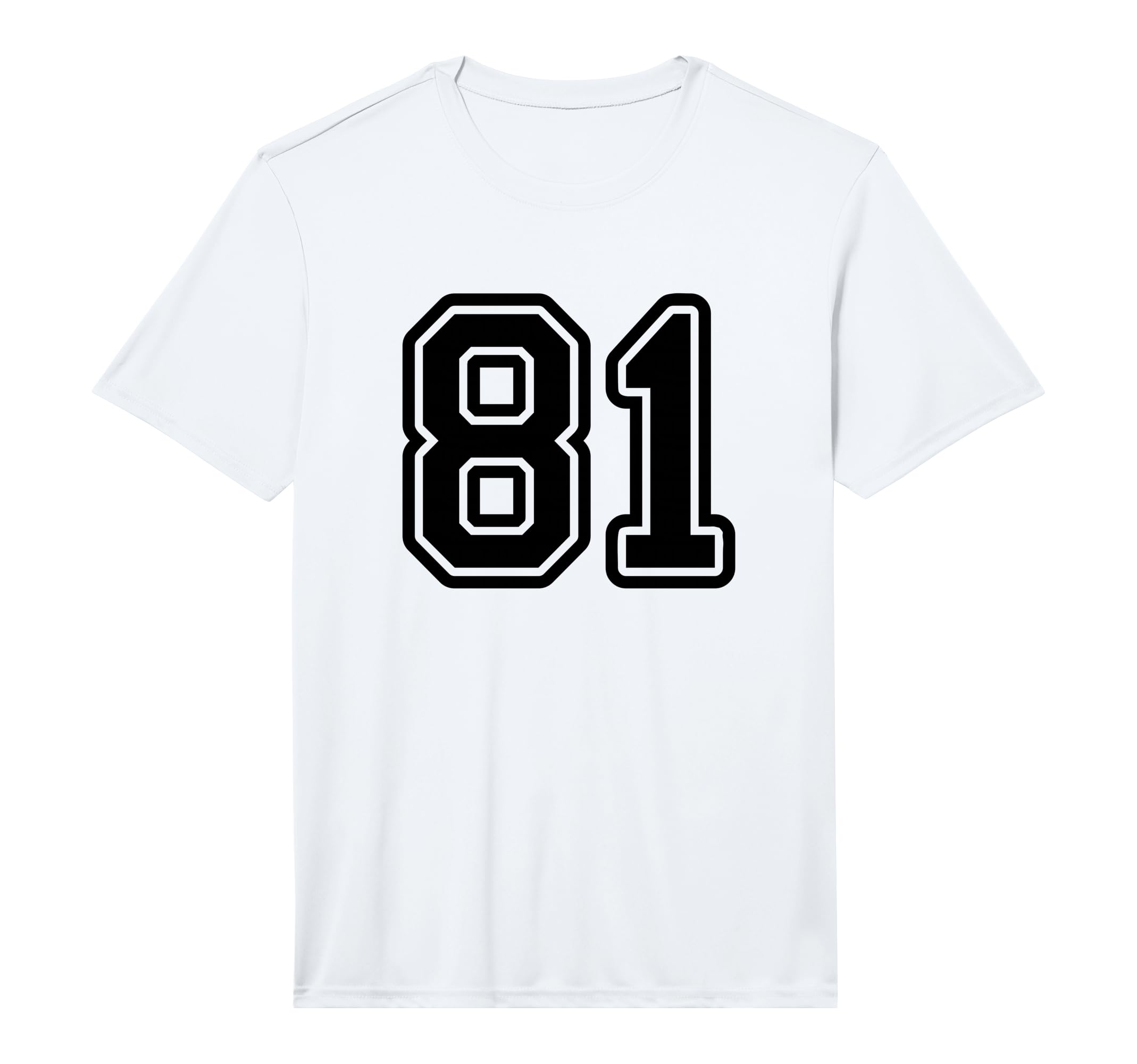 Black Sport Team Number 81 Performance T-Shirt - Minimalist Print Men Women - T-Shirt, Sweatshirt, Hoodie