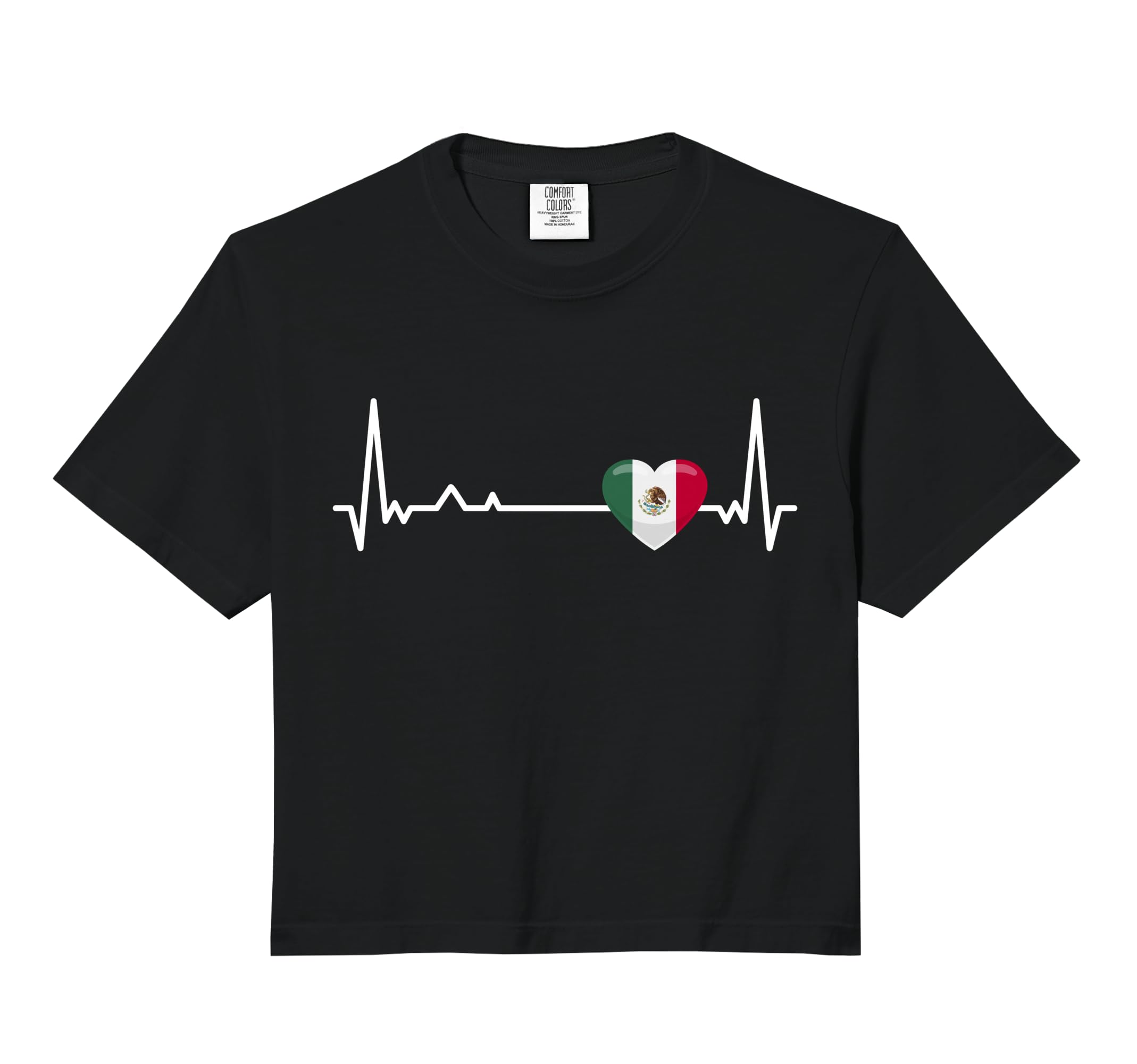 Heartbeat Mexico Flag Soccer Fan Hoodie - Minimalist Print for Adults - T-Shirt, Sweatshirt, Hoodie