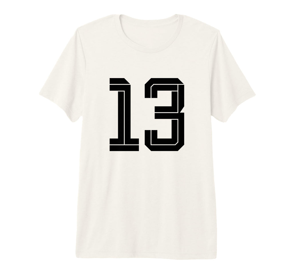 13 White Number 13 Sports Fan Soccer Tri T-Shirt - Graphic Print Men Women - T-Shirt, Sweatshirt, Hoodie
