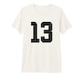 13 White Number 13 Sports Fan Soccer Tri T-Shirt - Graphic Print Men Women - T-Shirt, Sweatshirt, Hoodie