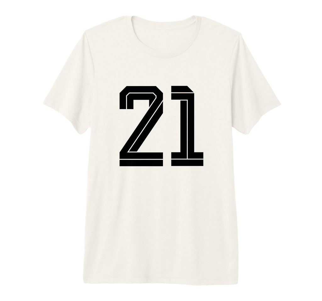 21 White Number 21 Sports Fan Soccer T-Shirt - Custom Art Print Men Women - T-Shirt, Sweatshirt, Hoodie