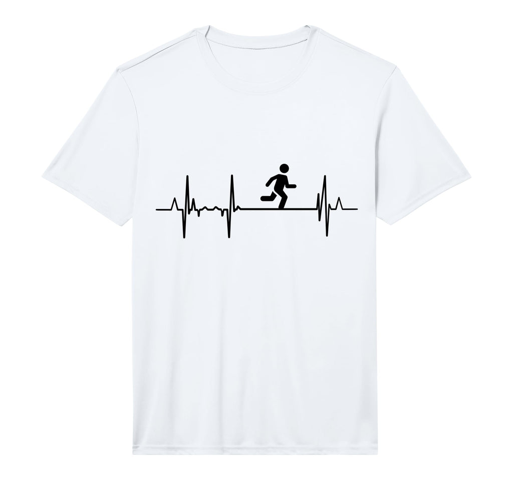 Heartbeat Running Athlete Heart T-Shirt - Casual Everyday Wear Men Women - T-Shirt, Sweatshirt, Hoodie