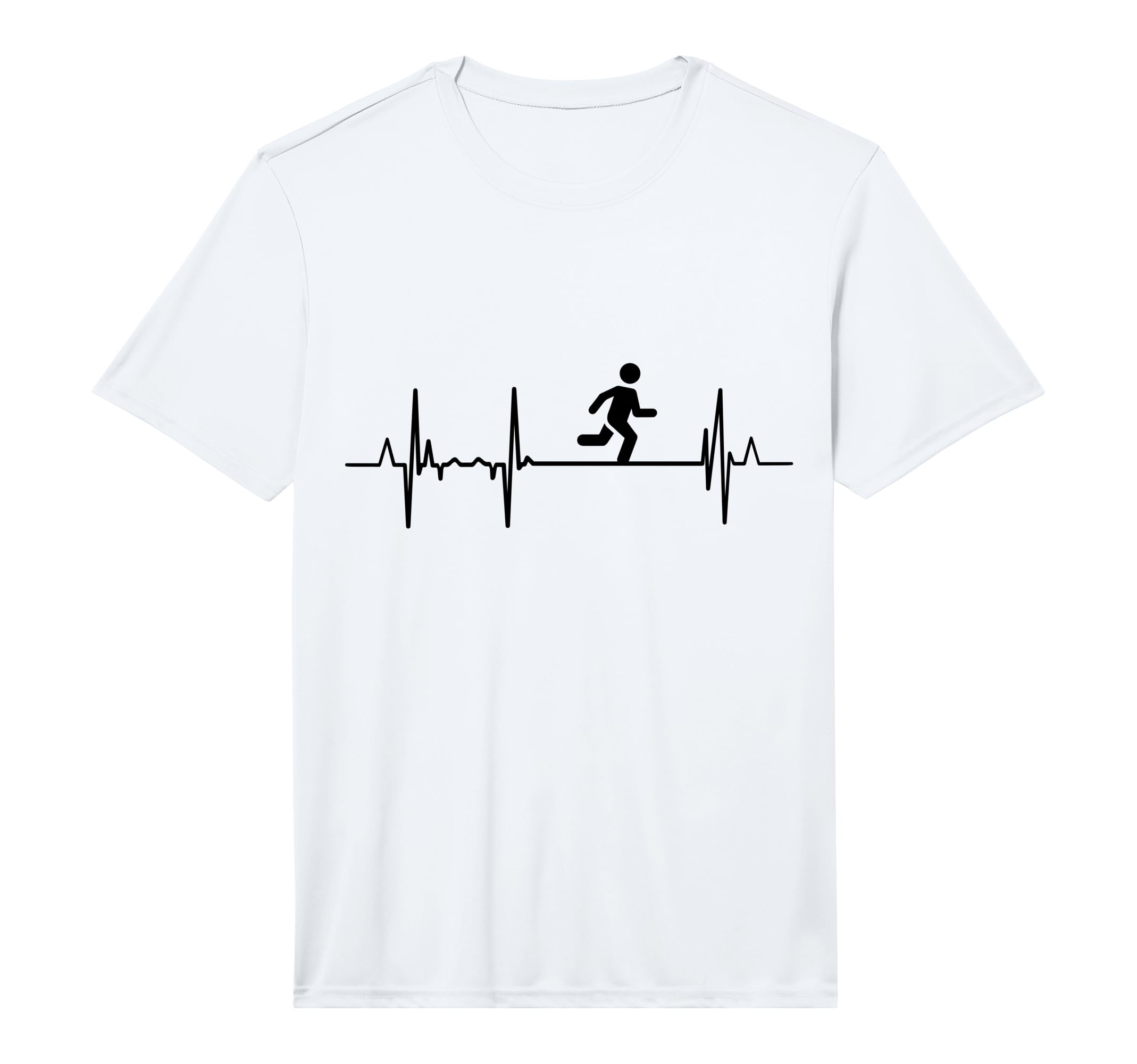 Heartbeat Running Athlete Heart T-Shirt - Casual Everyday Wear Men Women - T-Shirt, Sweatshirt, Hoodie