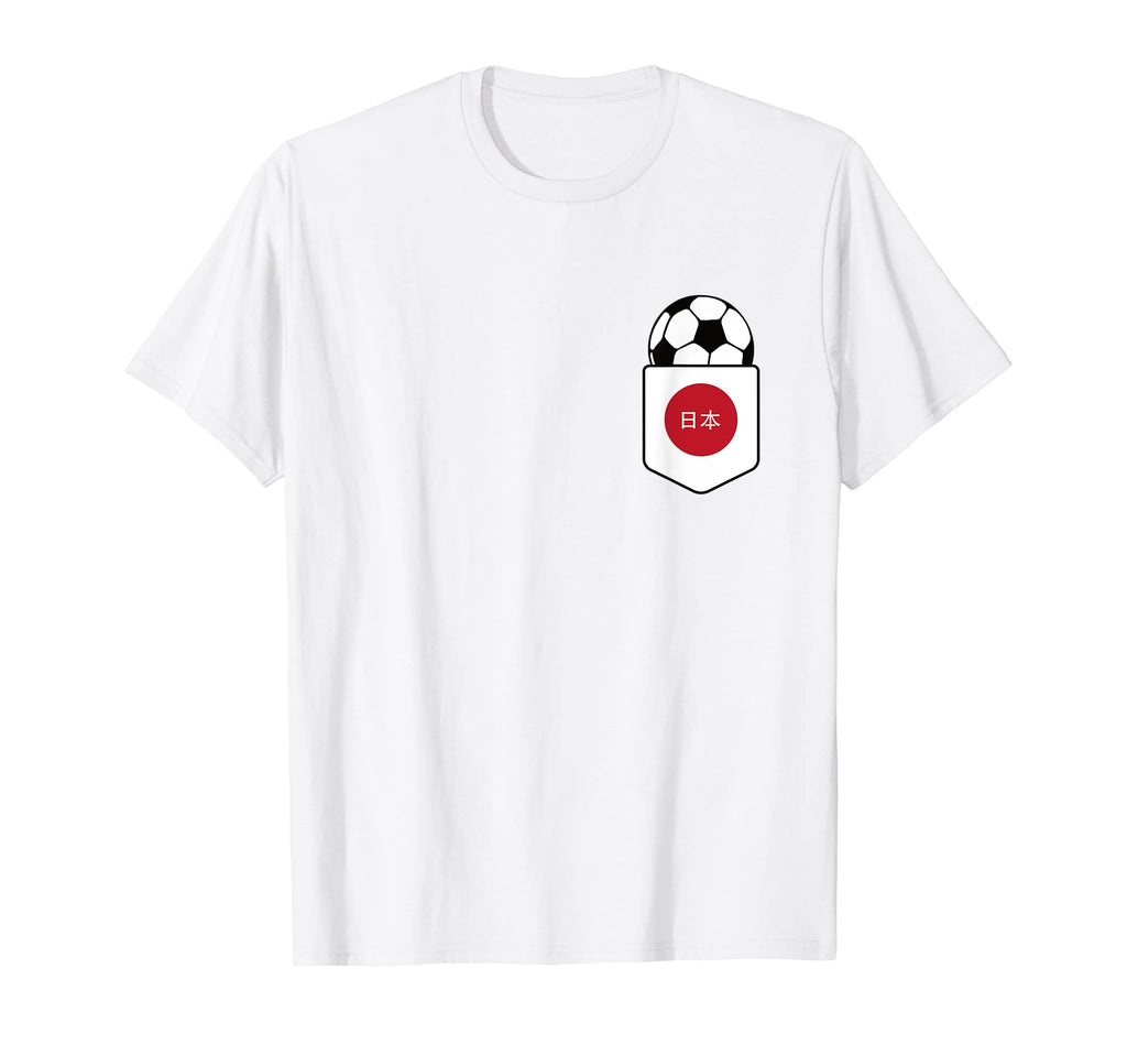 Soccer Ball Japan Flag Pocket Logo T-Shirt - Fun Novelty Design for Adults - T-Shirt, Sweatshirt, Hoodie