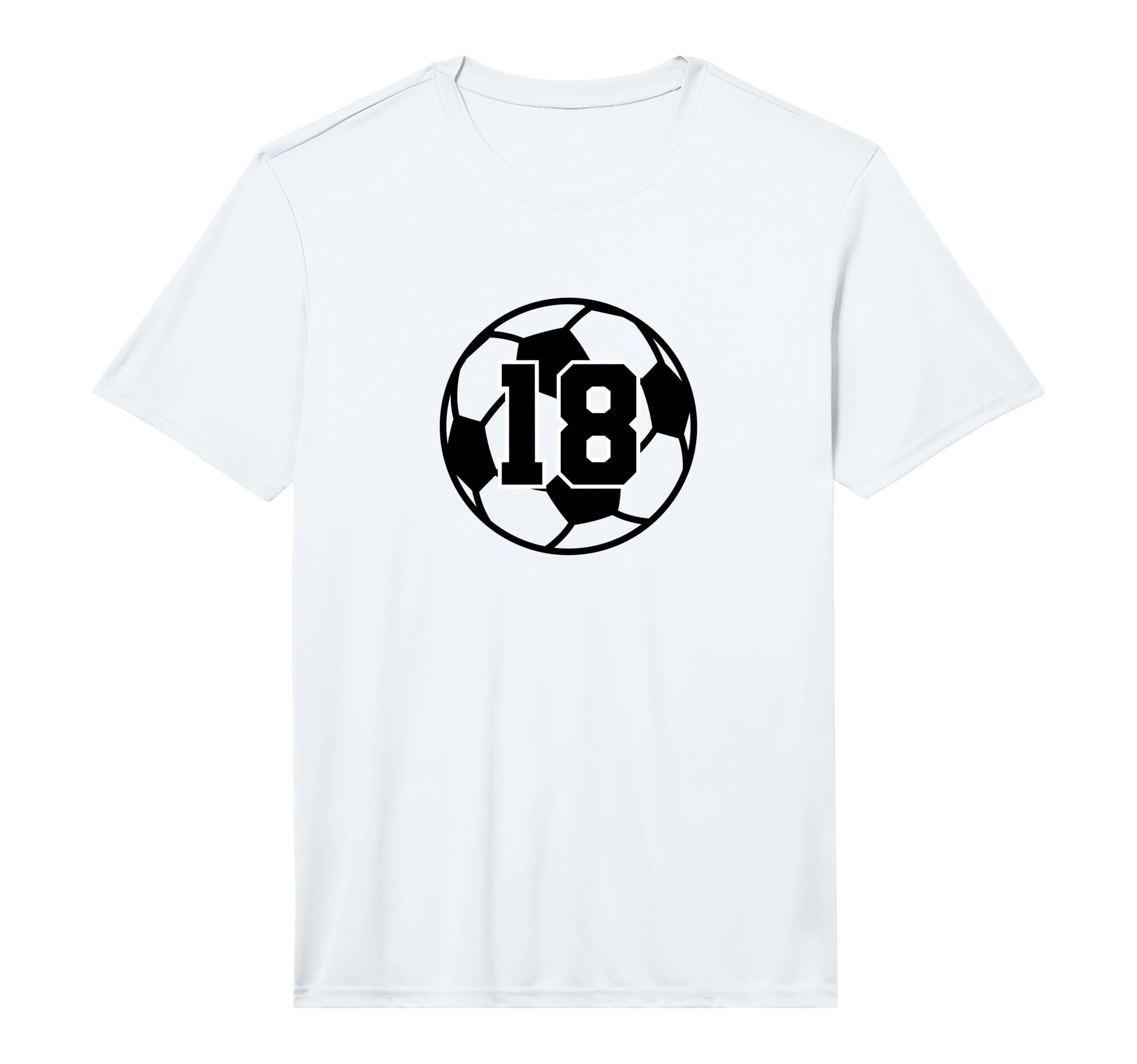 Number 18 Soccer Ball Performance T-Shirt - Aesthetic Graphic Unisex - T-Shirt, Sweatshirt, Hoodie