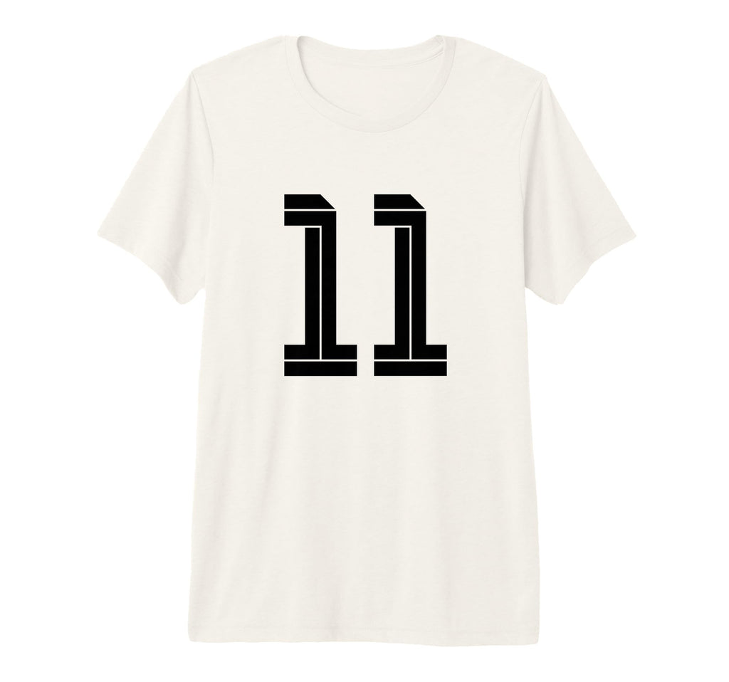 11 White Number 11 Sports Fan T-Shirt - Aesthetic Graphic for Adults - T-Shirt, Sweatshirt, Hoodie