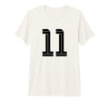 11 White Number 11 Sports Fan T-Shirt - Aesthetic Graphic for Adults - T-Shirt, Sweatshirt, Hoodie